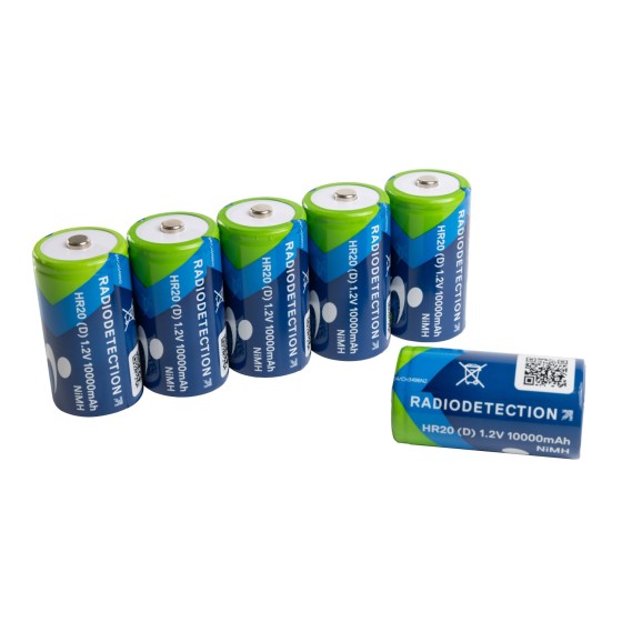 RadioDetection Set of 6 Rechargeable NiMH Batteries (D-Cell, HR20)